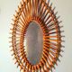 1960s rattan sun mirror