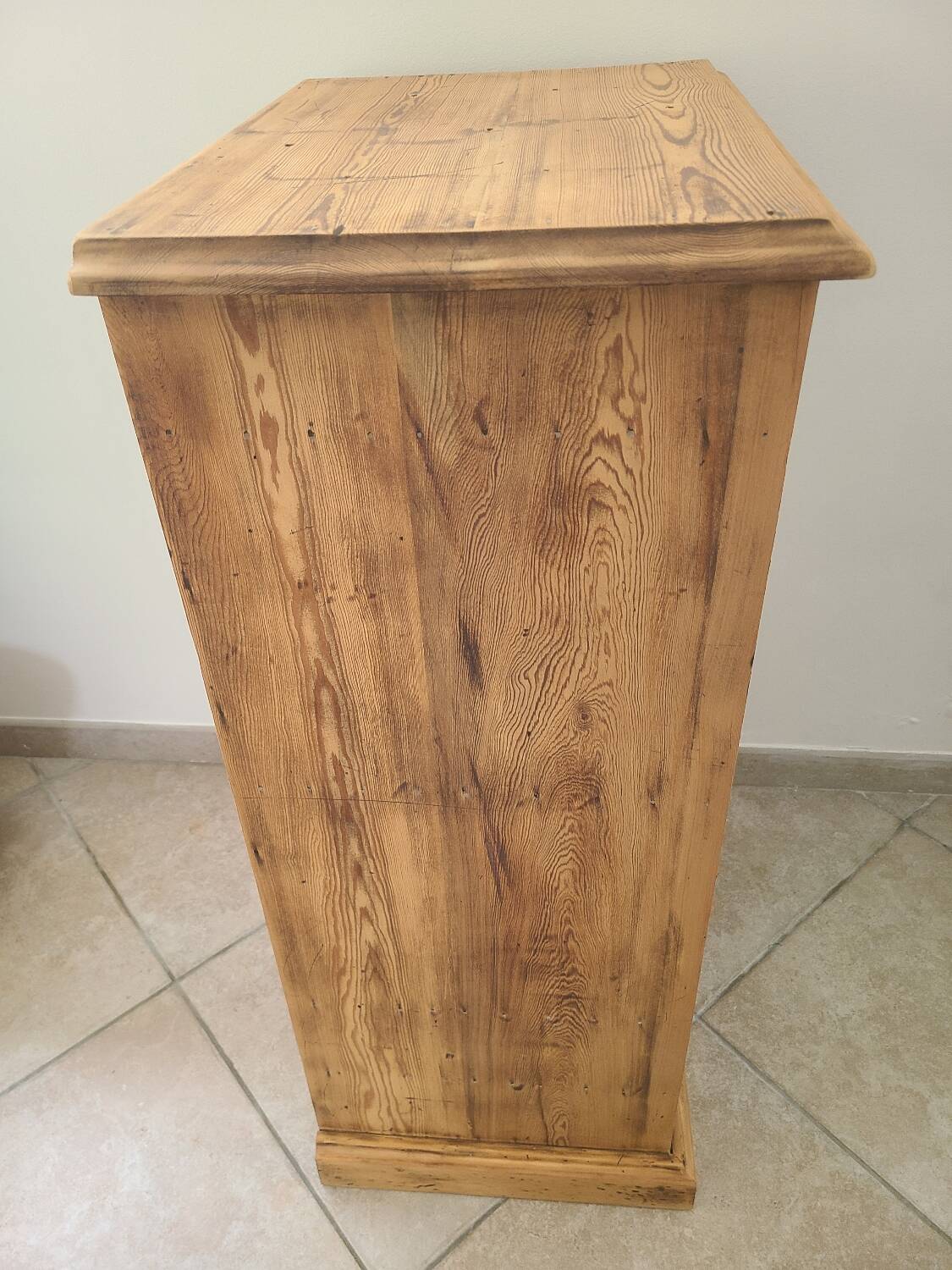 Meuble Table De Nuit Pour Poupée - Pitchpin Ancien - Début 1900