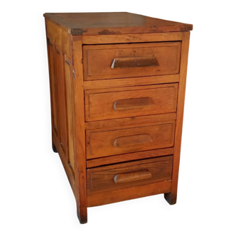 Meuble de métier, de bureau ancien 4 tiroirs
