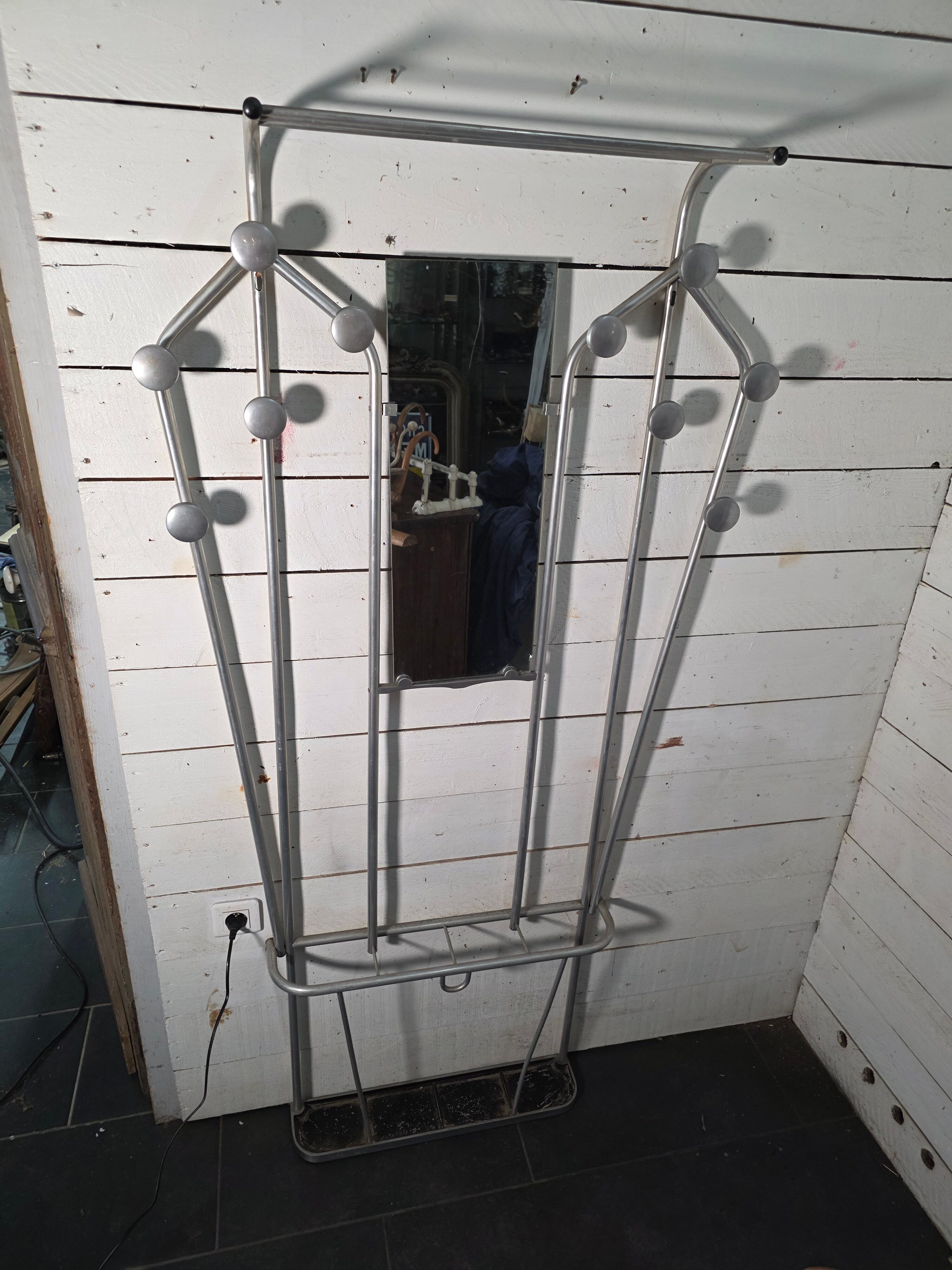 Aluminium coat rack from the 1950s.