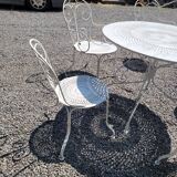 Old wrought iron garden furniture 3 armchairs + 2 chairs