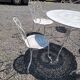 Salon de jardin ancien en fer forgé 3 fauteuils + 2 chaises