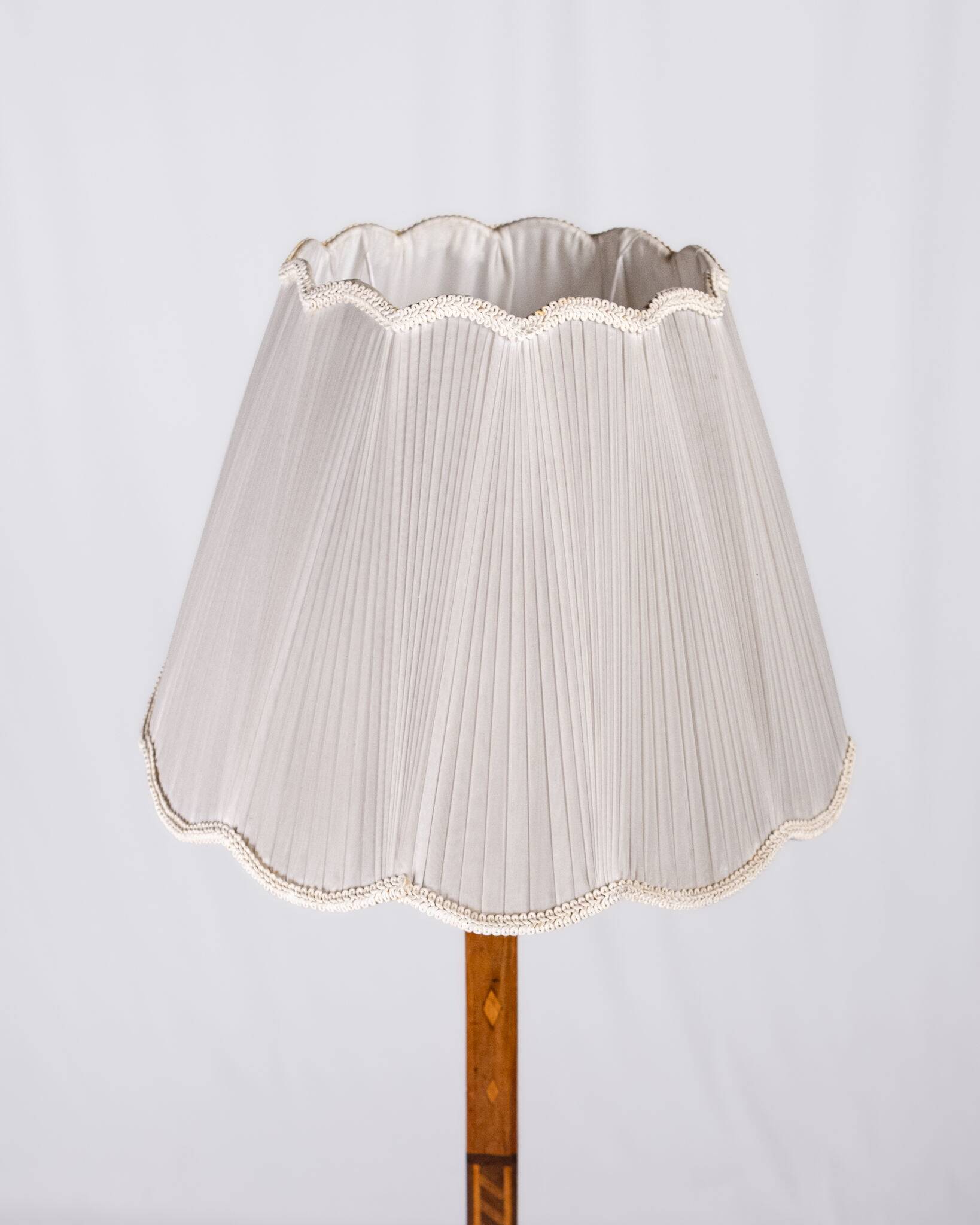 Art Deco floor lamp in marquetry, France, 1930s