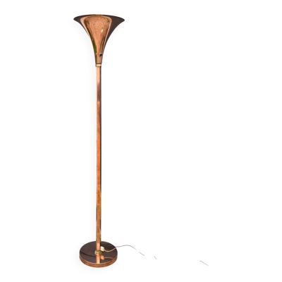 Lampadaire italien des années 30 epoque art deco en cuivre et laiton de 175