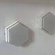 Pair of vintage Raak wall lights, opaline and white lacquered metal, Netherlands 1968