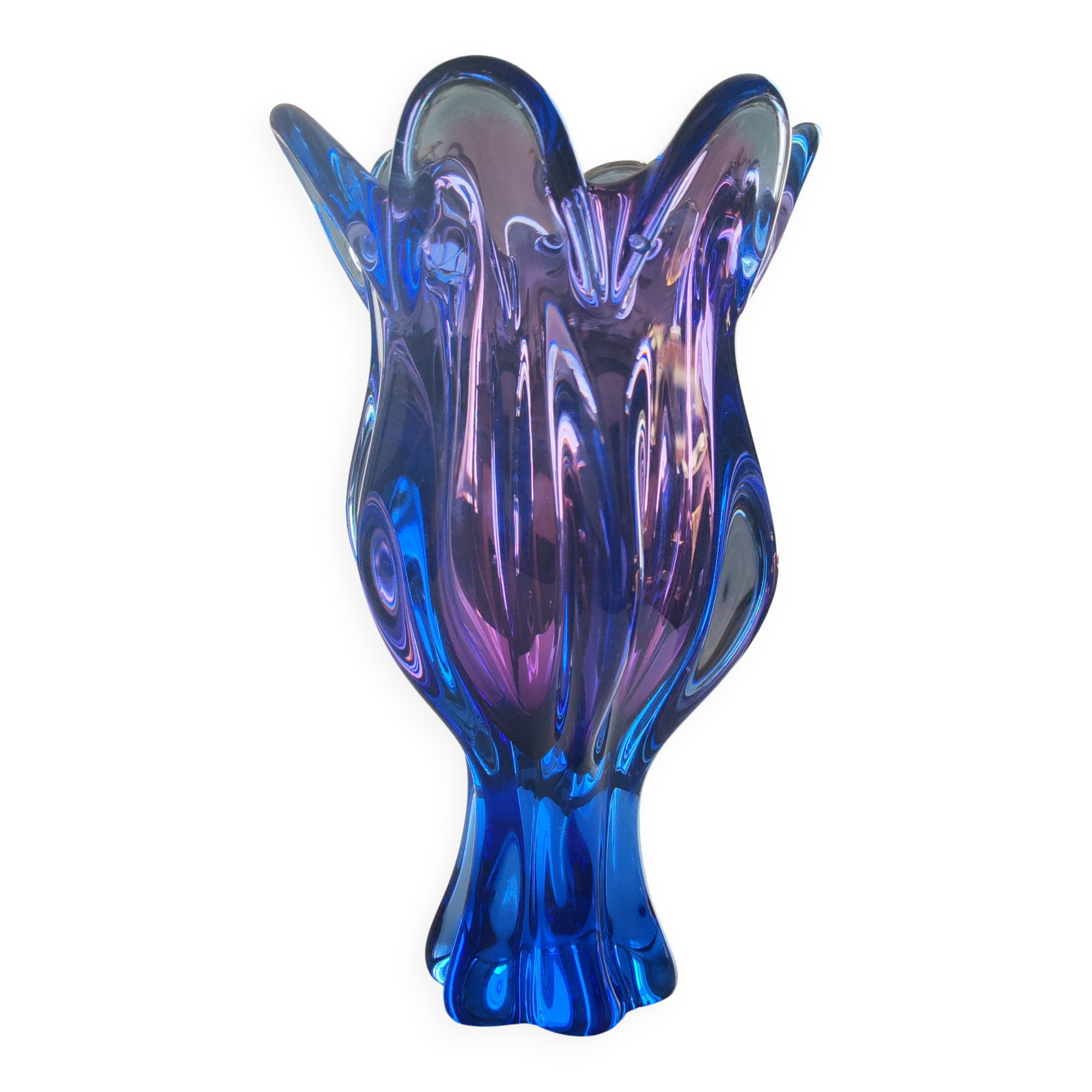 Electric blue Murano vase