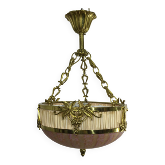 Bronze And Glass Paste Pendant Lamp