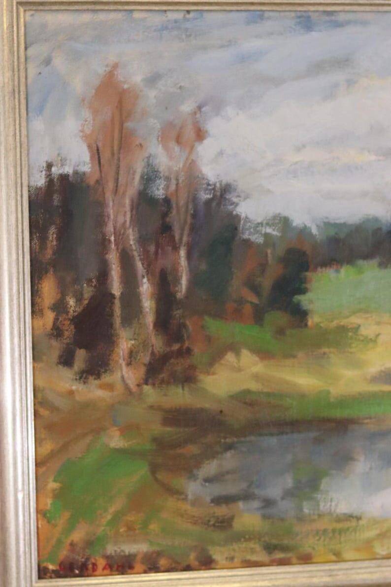 Mid Century Swedish Oil on Canvas – Landscape by Gunnar Ekdahl
