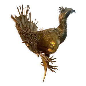 paon en laiton doré