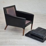 Années 1960, design danois de Kurt Østervig, chaise longue modèle 55, cuir, palissandre, originale.