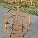 Set of 2 rattan armchairs
