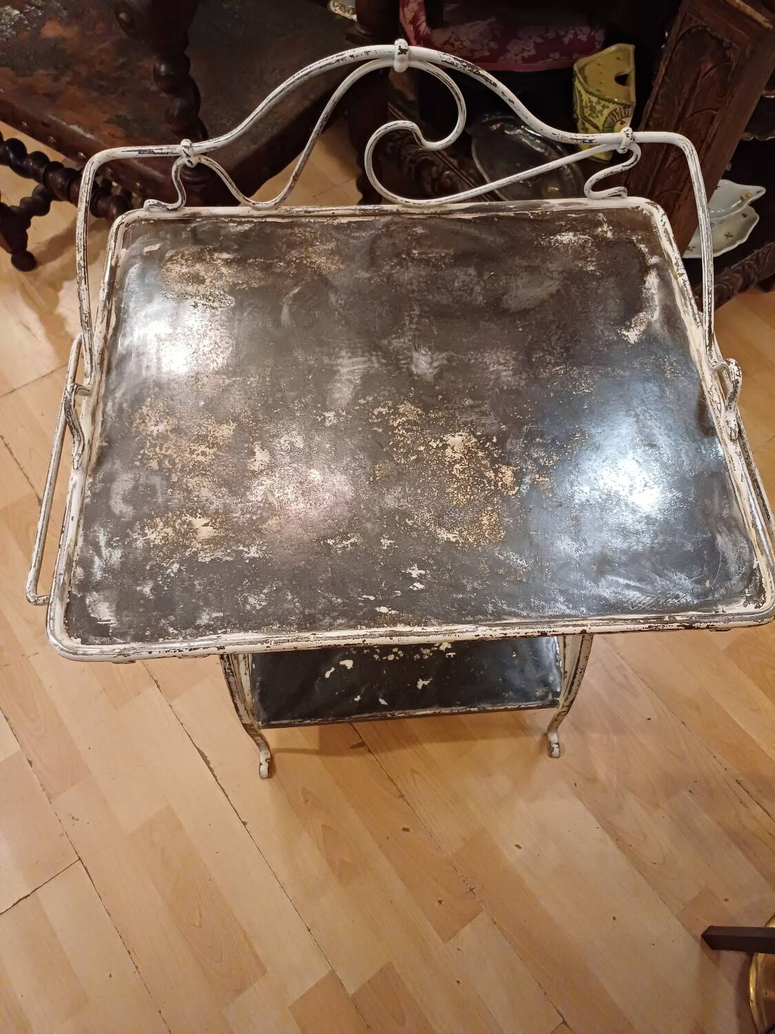Small Art Nouveau wrought iron side table from the 1900s