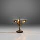 French Hollywood Regency style coffee table with lightning in brass flowers, 1950