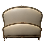 Louis XV style bed in 20th century patinated beech