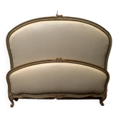 Louis XV style bed in 20th century patinated beech