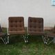 Chair tubular in Brown velvet of the 1970s