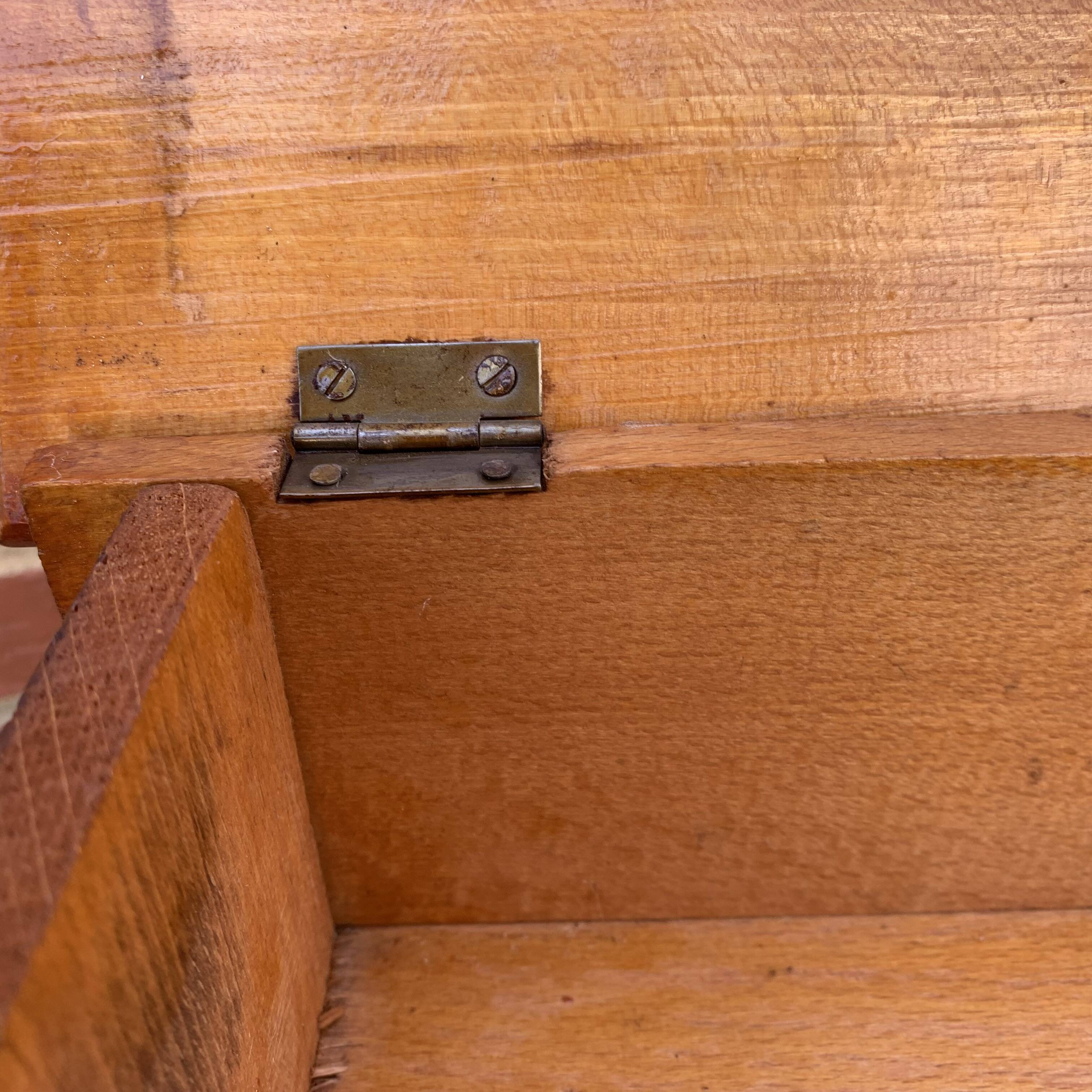 Old small stool - footrest with solid wood chest