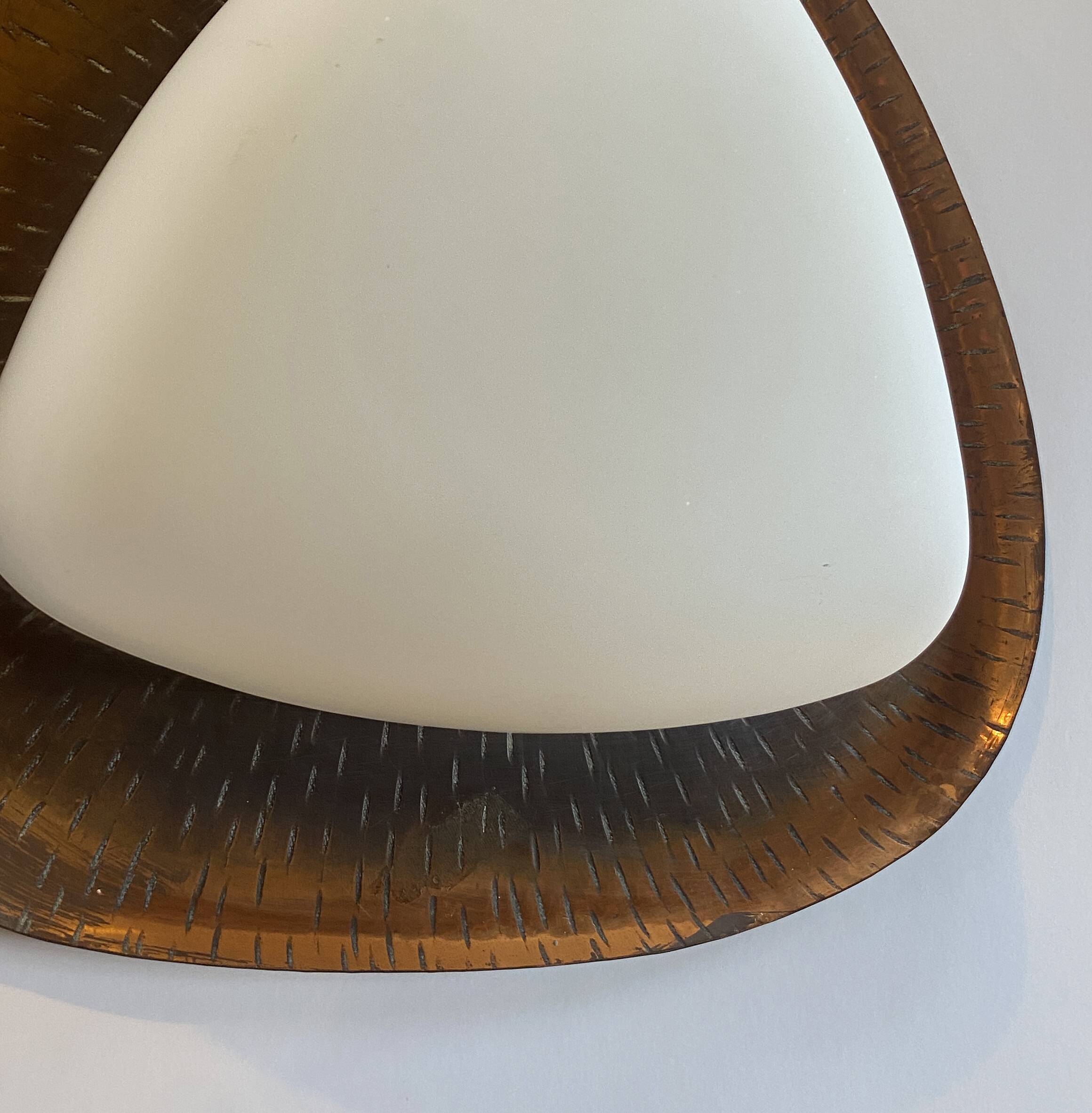 Goffredo Reggiani Triangular Applique RN in copper and opal glass