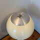 Space age mid-century mushroom lamp in brushed aluminium.