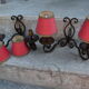 Pair of wrought iron wall lamps