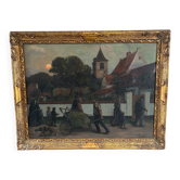 Grande huile sur toile de Louis Munsbach de 1921