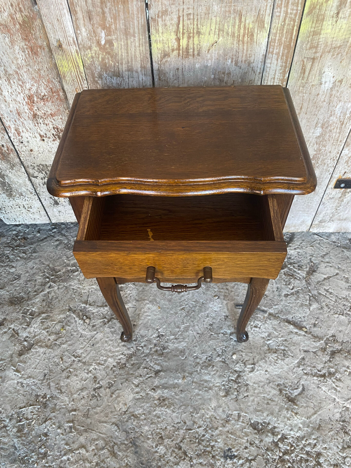Antique nightstand louis xv style wood drawer + vintage case