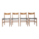 Chaises en bois vintage avec siège rembourré, années 1950, lot de 4