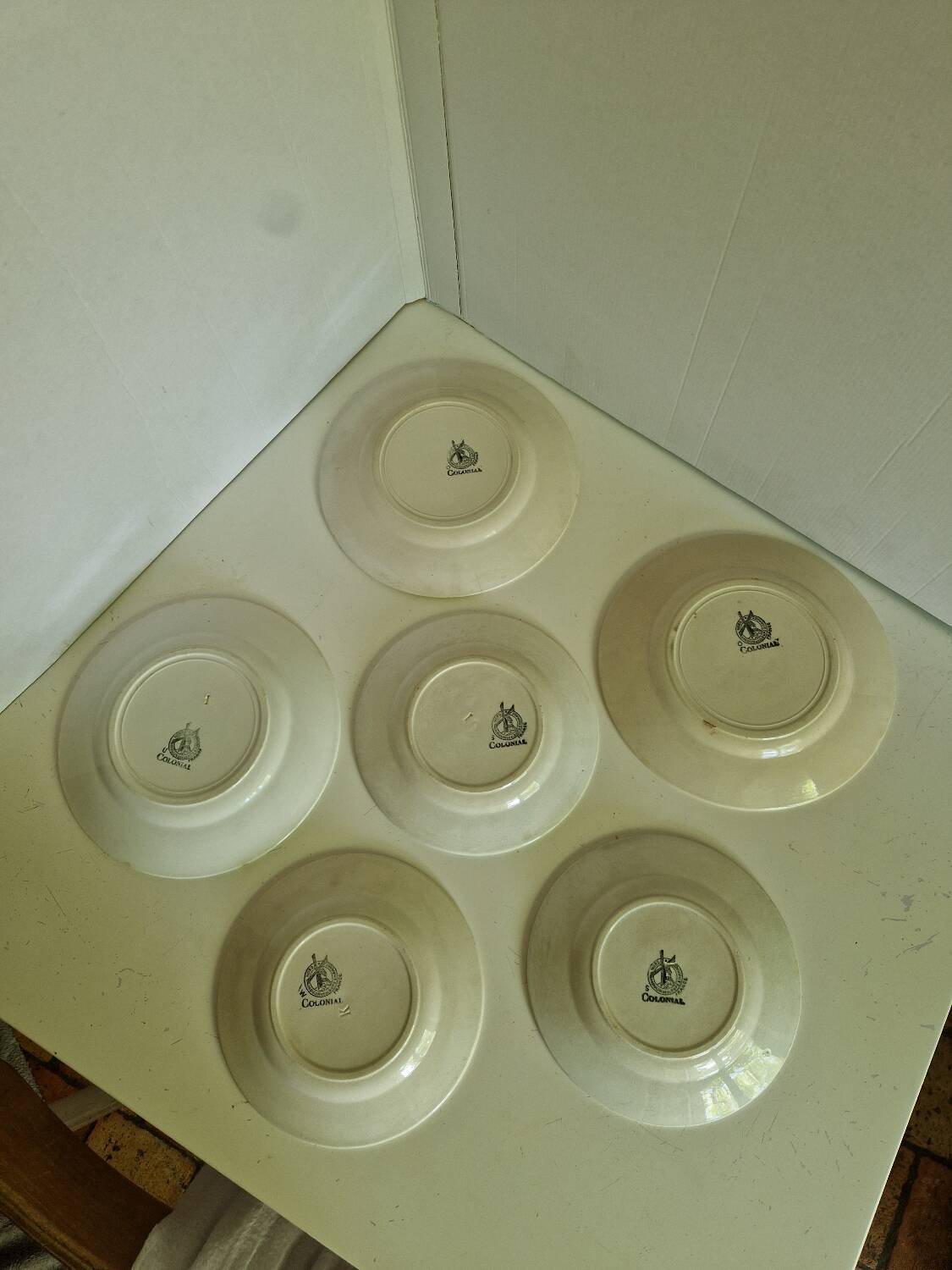 Set of 6 Moulin des Loups Colonial Model Plates