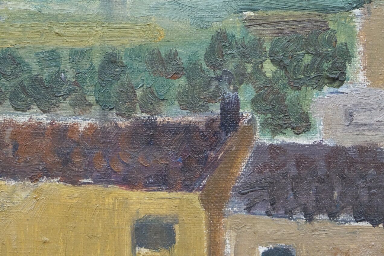 Peinture suédoise, années 1960, huile sur toile, Anders Fogelin (1933-1982)