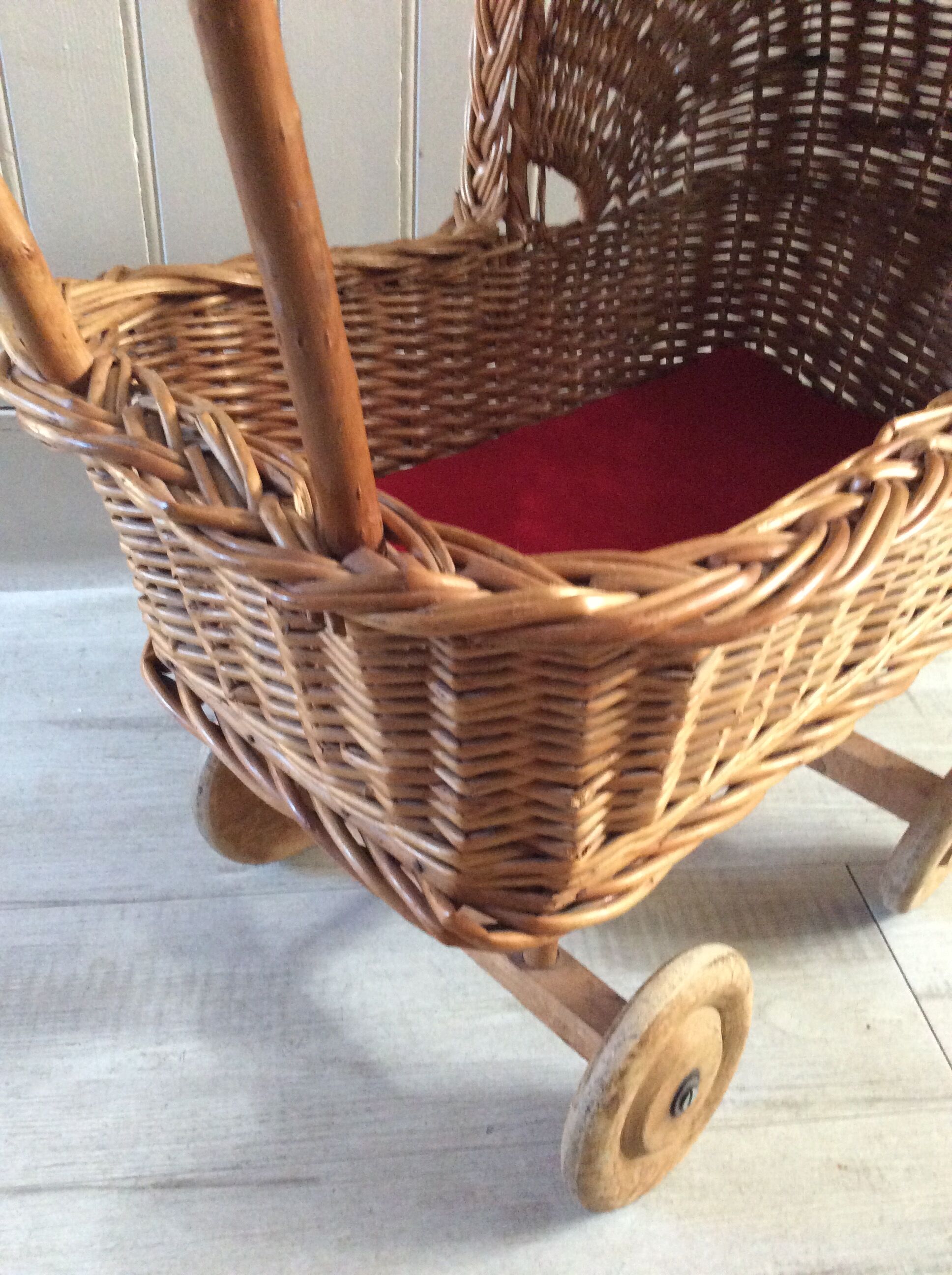 Vintage wicker doll landau
