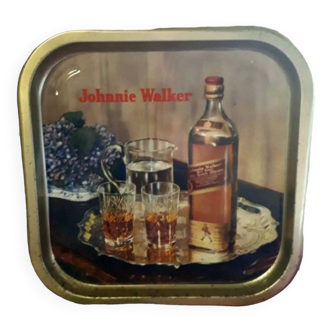 Johnny Walker Vintage Whiskey Metal Tole Advertising Tray