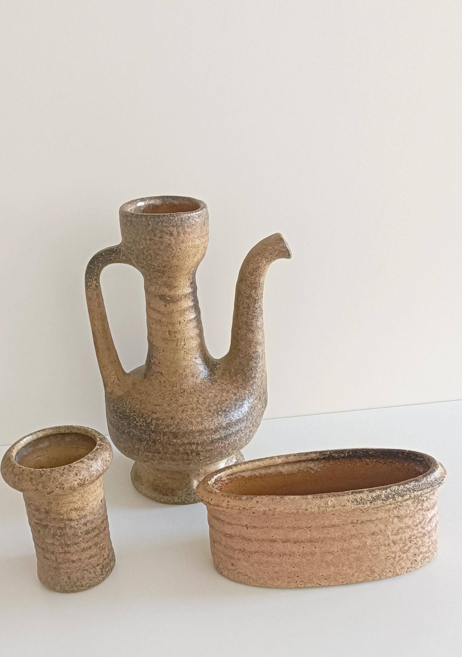 Wabi-Sabi Ceramics Set by Marius Van Woerden, Vest Keramiek, 1960s