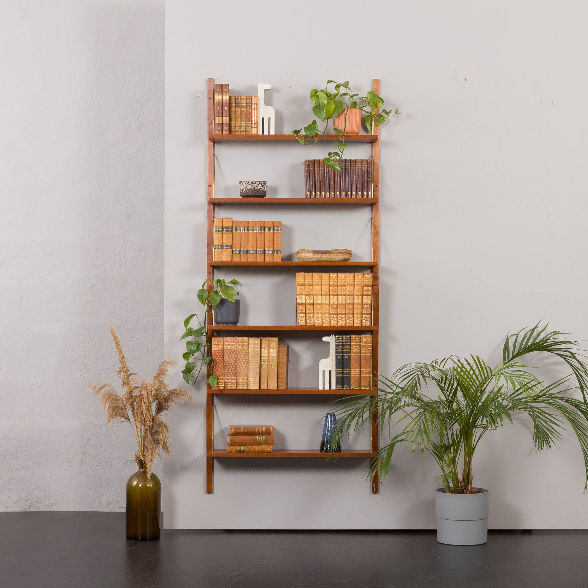 Set of 6 mid century modern renovated teak shelves