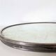 Antique oval mirror tray with metal frame