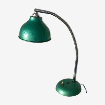 Lampe bureau verte métallisée 40cm vintage 1960