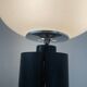 70s lamp in opaline and brown beech