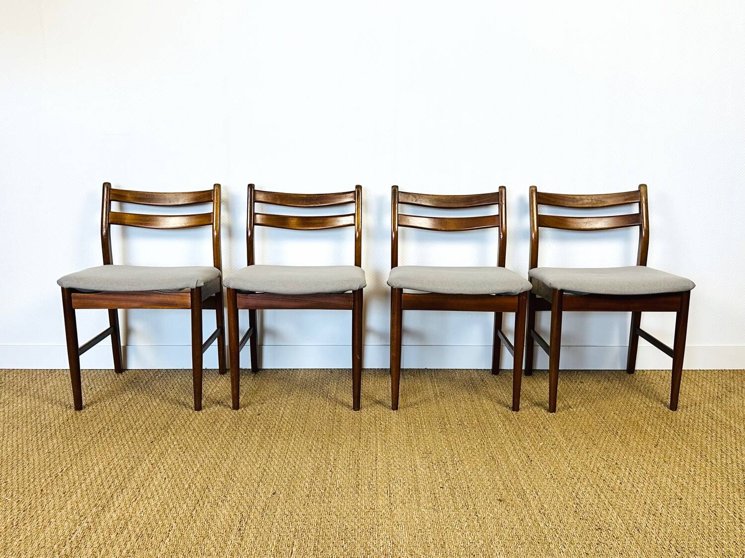 4 Scandinavian teak chairs 1960