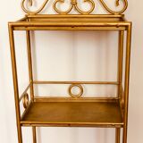 Gold-laquered metal shelf