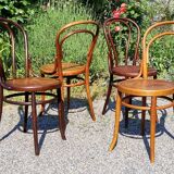 4 chairs bistrot n ° 14 and n ° 18 early twentieth