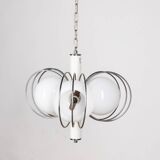 VINTAGE 70'S CHANDELIER IN SPACE AGE GLASS ITALIAN DESIGN