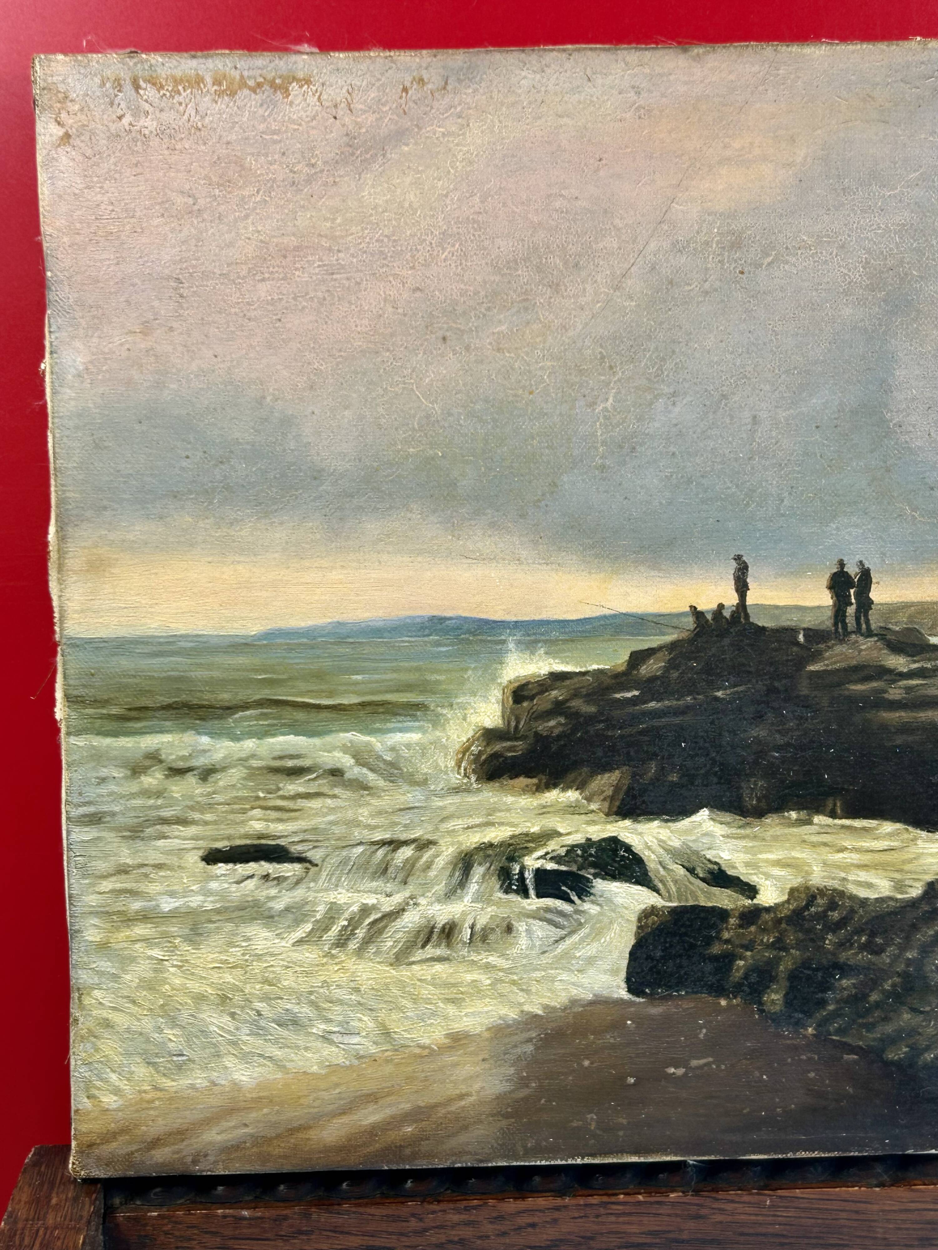 Oil on canvas "Côte Bretonne" signed Gallard - 19th century