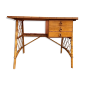Wood and rattan office Louis Sognot
