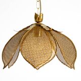 Beautiful rare 1980s Regency floral design brass ceiling lamp