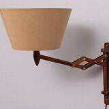 Small teak scissors wall lamp 1960s holland