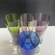 Set of 6 vintage coloured glass champagne coupes
