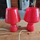 Paire de Lampes Vintage en Opaline Rouge