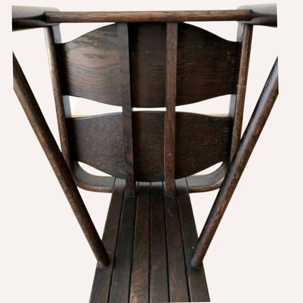 Chaise de renaissance en chêne de forme organique courbe à la vapeur, années 1960 - années 1970