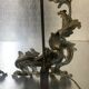 Paire lampe XlXème, devant de cheminée bronze rocaille style Louis XV