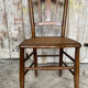 Antique Bistro Chair with Carved Wood and Woven Seat Vintage #E096