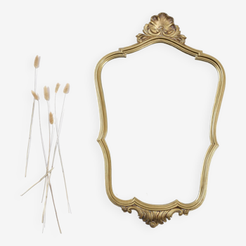 Authentic old resin mirror, gilded by hand
